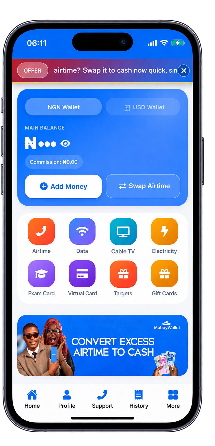 MubuyWallet iOS App Dashboard